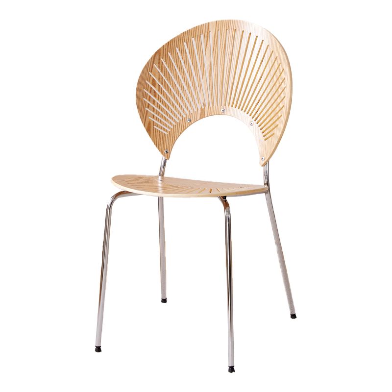 Metal Kitchen and Dining Room Chair Open Back Dining Side Black and Silver Chair Clearhalo 'Dining Chairs' 'Dining Tables & Seating' 'dining_chair' 'furn' 'furn_dining_chair' 'Furniture' 'furniture_dining_chair' 'Kitchen & Dining Furniture' 1200x1200_7a64ca46-687e-4838-bf27-a6eb3fcc8365