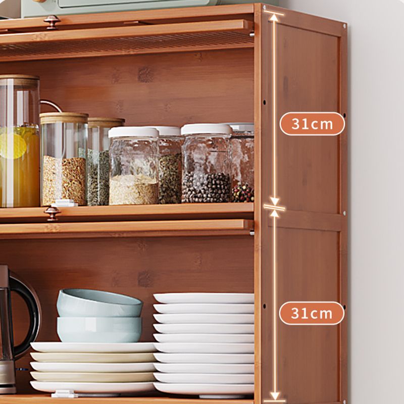 Server di pranzo glam di cucina in bambù marrone per soggiorno