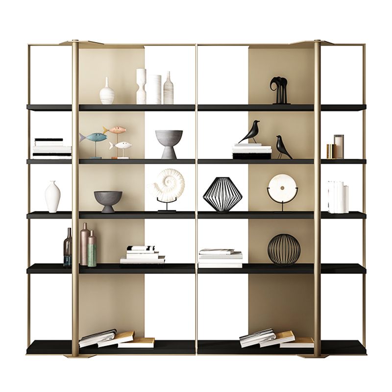 Glam Open Back Shelf Bookcase Metal Book Shelf for Study Room Clearhalo 'Bookcases' 'furn' 'furn_bookcases' 'Furniture' 'Office Furniture' 1200x1200_7a65b349-40b7-47f8-bf3f-43ffd9bed913