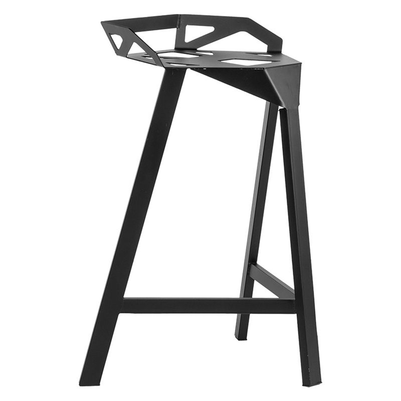 Industrial Low Back Bar Stool Metal Counter Height Stool in Black Clearhalo 'Bar Furniture' 'Bar Stools' 'bar_stools' 'furn' 'furn_bar_stools' 'Furniture' 'Kitchen & Dining Furniture' 1200x1200_7a65d90a-5b23-4f67-b667-c144fe1839ae