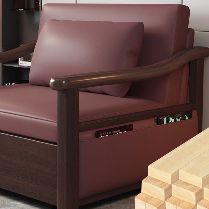 Canapé-lit en caoutchouc avec boîte de canapé de bras incliné en faux cuir en cuir en cuir