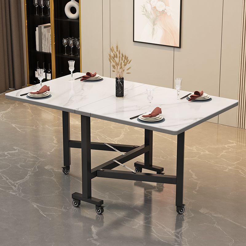 Table à manger rectangulaire moderne extensible pour salle à manger