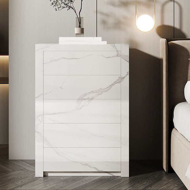 Houten borst met stenen bovenste verticale opbergkast met laden voor slaapkamer