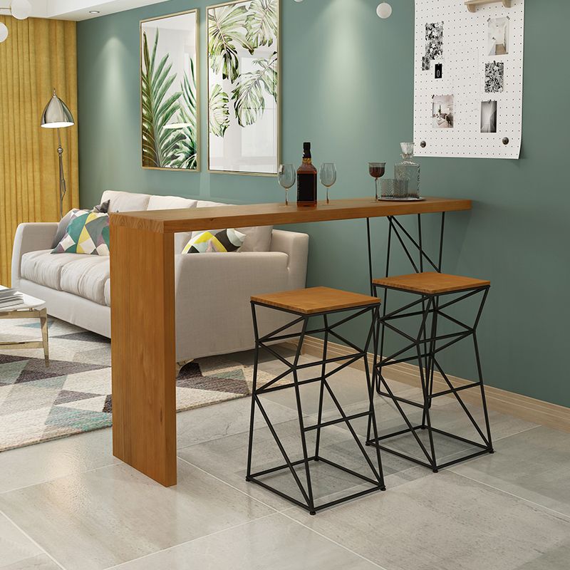 Mesa de comedor de madera maciza de pino, escritorio de Bar Bistro rectangular Industrial, para interior