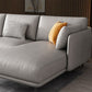 Nordic Square Arm Faux Leather Living Room Pillows Stationary Sofa Chaise