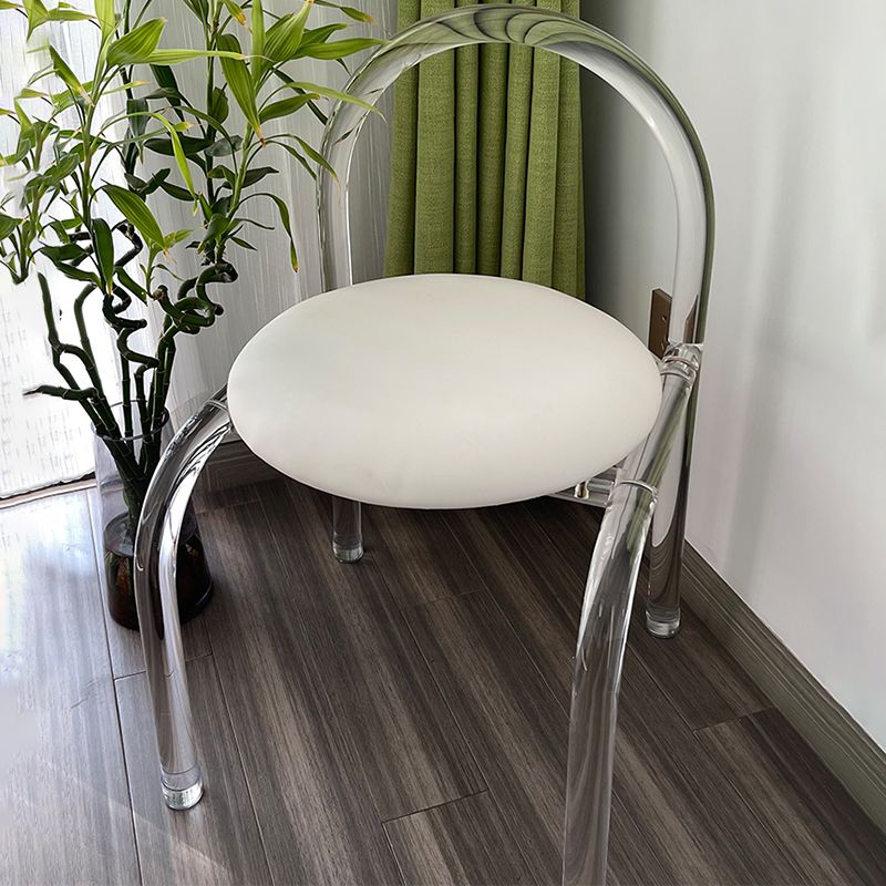 Moderne stijl eetkamerstoel leer open achterkant stoel met acrylbasis