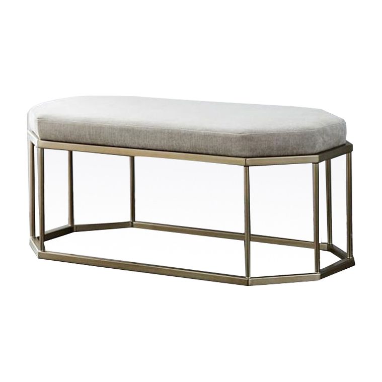 13.8 Inch Wide Cushioned Seating Bench Glam Metal Ottoman Bench Clearhalo 'Benches' 'Chairs & Seating' 'furn' 'furn_benches' 'Furniture' 'Living Room Furniture' 1200x1200_7a6e7f07-cf55-4bc0-adb9-2fd77771e88b