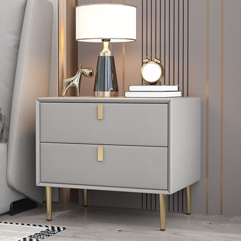 Cama de madera sólida Cabinete de noche de la cama glamorosa con 2-Drawer