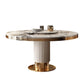 Tavolo da pranzo tradizionale in pietra di lusso Round Gold Base convertibile tavolo da pranzo