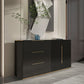 Stegno a buffet in pietra in stile glam Black boxet ingegnerizzato in legno con 3 disegni