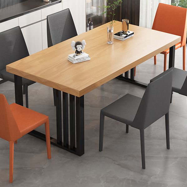 Industrial Rectangle Sled Base Furniture Solid Wood Dining Table for Home Clearhalo ' dining_table' 'Dining Tables & Seating' 'Dining Tables' 'furn' 'furn_dining_table' 'Furniture' 'furniture_dining_table' 'Kitchen & Dining Furniture' 'kitchen&dining_furn' 'kitchen' 'kitchen_dining_table' 1200x1200_7a7157b3-7440-4a8b-8530-125a79ca8f60