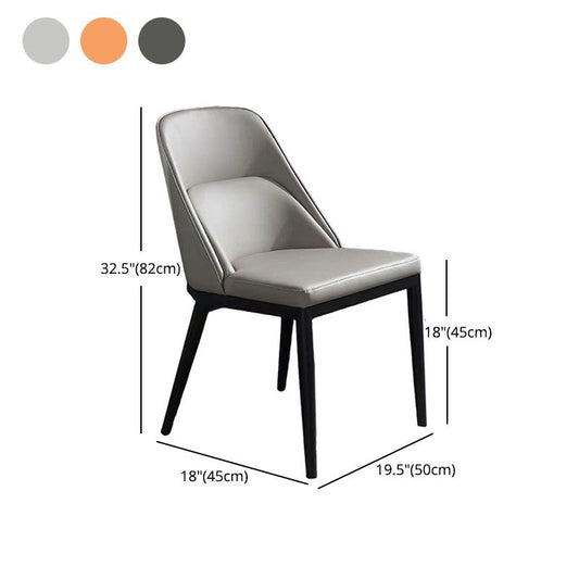 Contemporary Dining Chair Kitchen Armless Chairs with Metal Legs