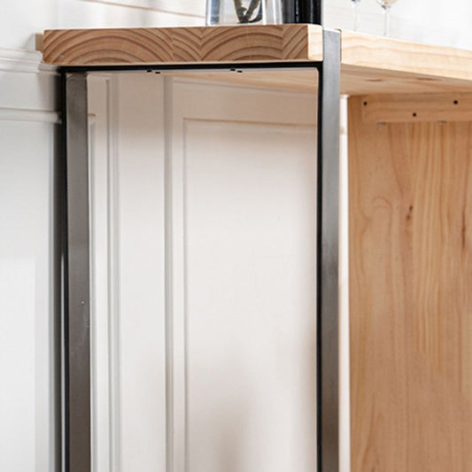 Natural Wood Top Bar Table Rectangle Modern Sled Living Room Bar Dining Table Clearhalo 'Bar Furniture' 'Bar Tables' 'bar_tables' 'Furniture' 'furniture_bar_tables' 'Kitchen & Dining Furniture' 'kitchen&dining_furn' 'kitchen' 1200x1200_7a71dcfb-366b-48bc-82cf-d4dbdf3c1c85