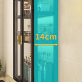 Contemporary Metal Curio Cabinet Wall Mounted Buffet Cabinet for Dining Room