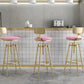 Glam Liftable Rotatable Counter Stool Iron Cafe Bar Stool with Cushion and Pedal Clearhalo 'Bar Furniture' 'Bar Stools' 'bar_stools' 'furn' 'furn_bar_stools' 'Furniture' 'furniture_bar_stools' 'Kitchen & Dining Furniture' 1200x1200_7a72a402-49eb-42db-a023-0e0065e1982f