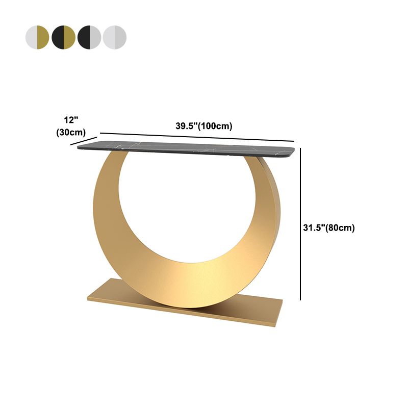 Tavolo accento top in pietra in stile glam per la tabella della console di sala 31,5 "di altezza