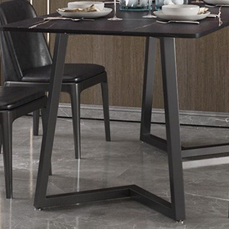 Modern Rectangle Stone Table for Restaurant Balck Metal Pedestal Dining Table Clearhalo 'Dining Tables & Seating' 'Dining Tables' 'dining_table' 'furn' 'furn_dining_table' 'Furniture' 'furniture_dining_table' 'Kitchen & Dining Furniture' 'kitchen' 'kitchen_dining_table' 1200x1200_7a74e867-c1b1-412e-b026-b2e97cce9254