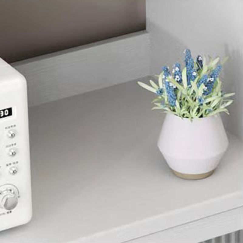 Panneau latéral blanc moderne 15,7 "W Credenza en bois d'ingénierie avec porte en verre