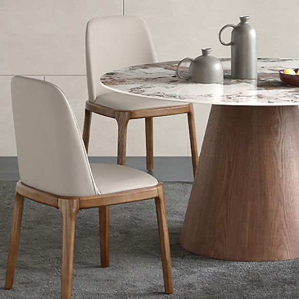 Scandinavian Sintered Stone Table Set of 5/7 with Round Table Dining Set with Leather Chairs Clearhalo 'Dining Room Sets' 'Dining Tables & Seating' 'dining_room_set' 'furn' 'furn_dining_room_set' 'Furniture' 'furniture_dining_room_set' 'Kitchen & Dining Furniture' 'kitchen&dining_furn' 'kitchen' 1200x1200_7a76facd-8139-4c7c-bd00-99c5582ab7a3