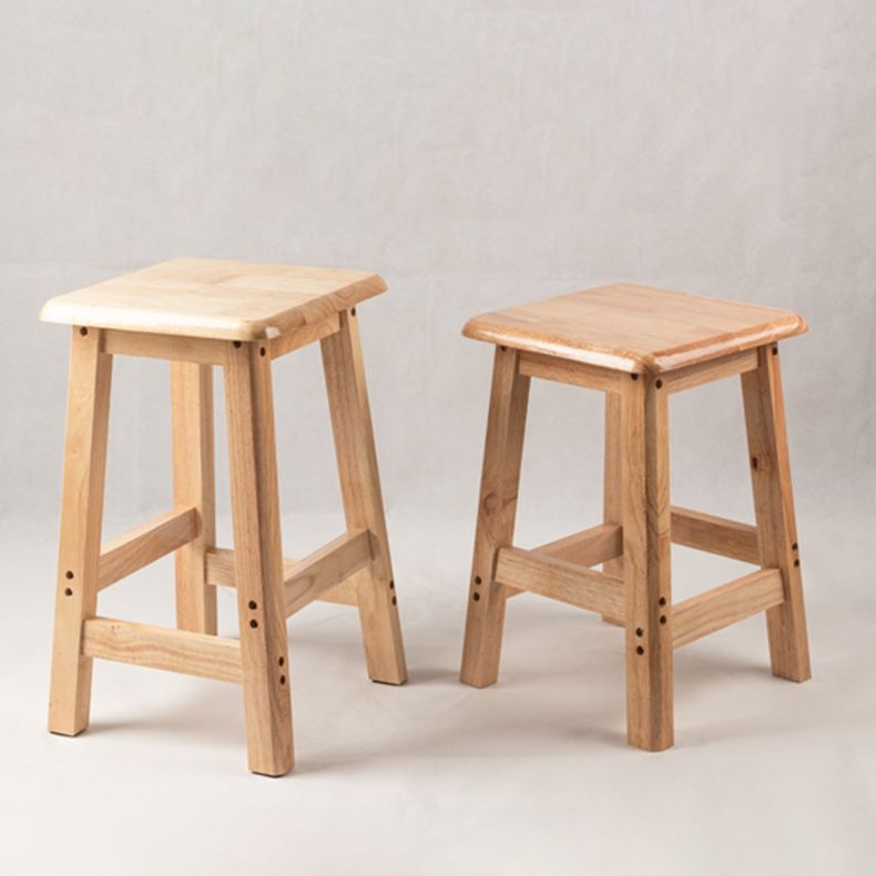 Contemporary Backless Square Seat Indoor Solid Wood Bar Stool Clearhalo 'Bar Furniture' 'Bar Stools' 'bar_stools' 'furn' 'furn_bar_stools' 'Furniture' 'Kitchen & Dining Furniture' 1200x1200_7a777328-02f1-42cb-b2d1-13cb632860aa