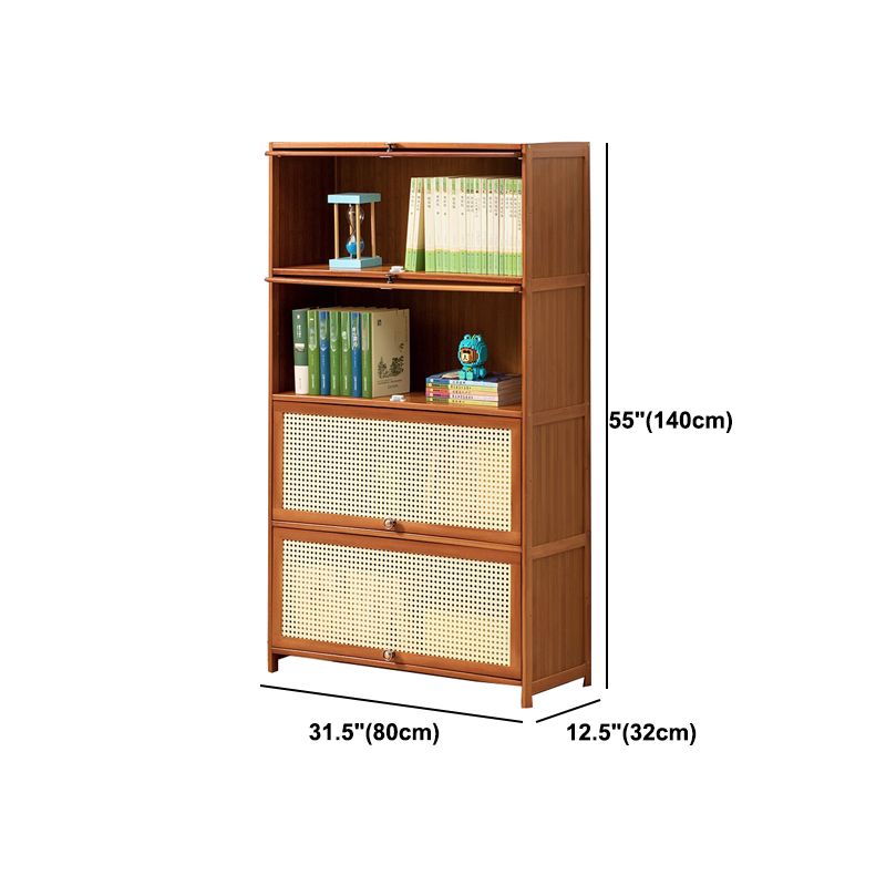 Brown Color Barrister Bookcase Contemporary Bamboo Bookcase for Home Office Clearhalo 'Bookcases' 'furn' 'furn_bookcases' 'Furniture' 'furniture_bookcases' 'kitchen' 'kitchen_bookcases' 'Living Room Furniture' 'Office Furniture' 1200x1200_7a77ab68-c94e-44a3-847f-0a8f89c79555