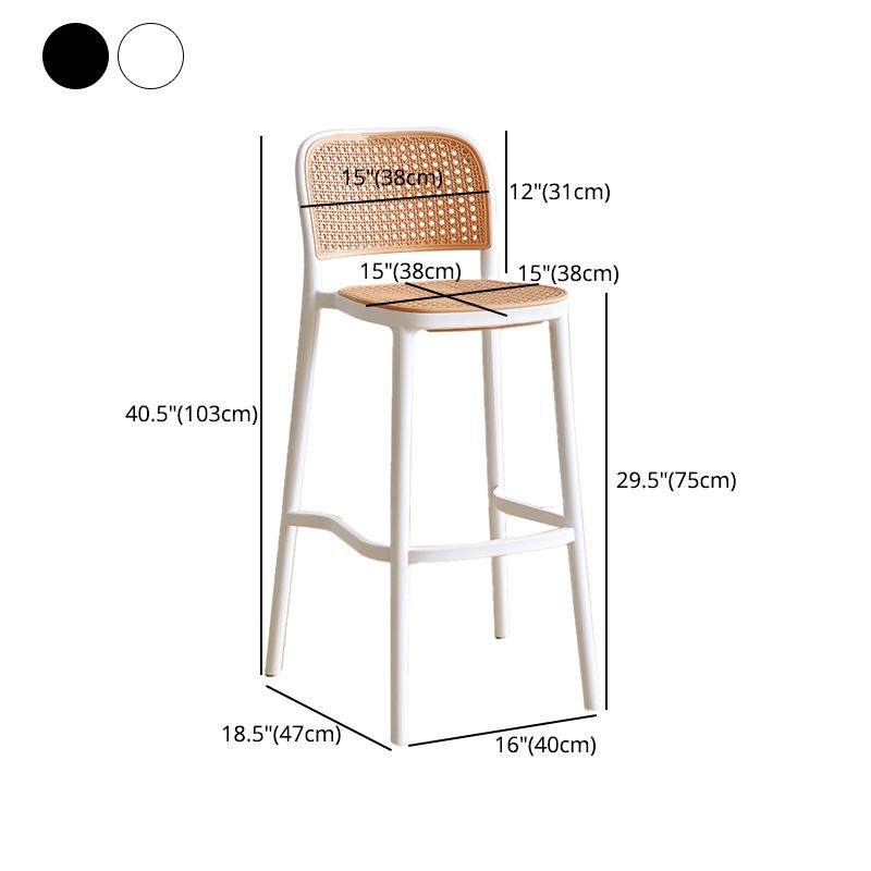 Nordic Plastic Simple Barstool Indoor Tall Stool with Imitation Rattan Seat Clearhalo 'Bar Furniture' 'Bar Stools' 'bar_stools' 'furn' 'furn_bar_stools' 'furniture_bar_stools' 'Kitchen & Dining Furniture' 'kitchen&dining_furn' 'kitchen' 'kitchen_furn' Furniture' 1200x1200_7a786abc-24b8-472a-aa9d-0484ad029397