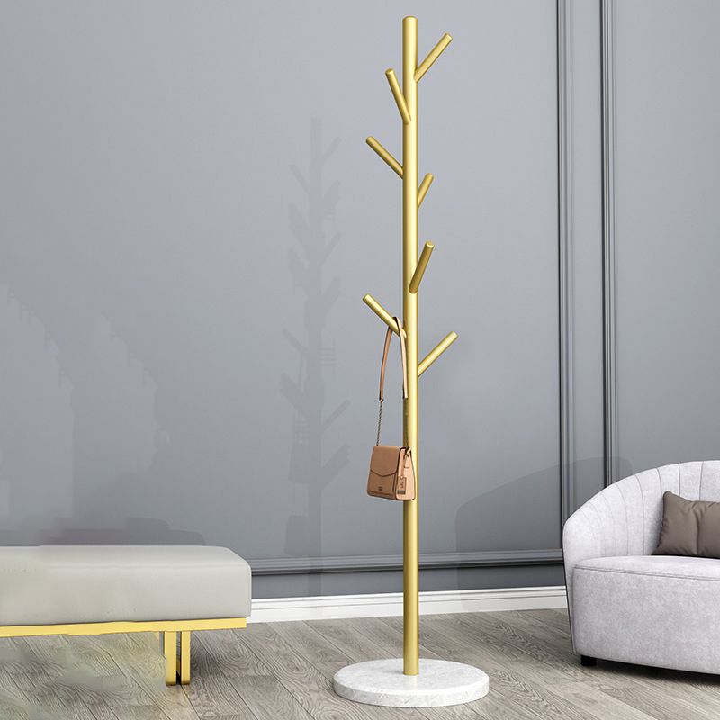 Designer -Metallbeschattierungs -Rack Marmor Bottomattrack mit Hooks Hall Tree