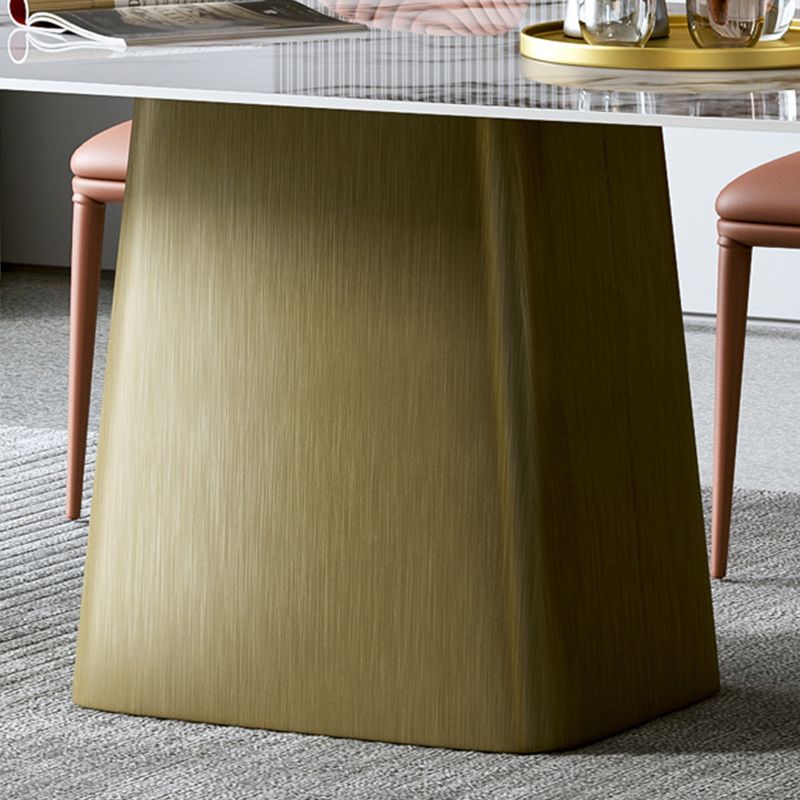 Luxury 1/2/5/7 Pieces Rectangle Dining Set Sintered Stone Top Table with Leather Chairs Clearhalo 'Dining Room Sets' 'Dining Tables & Seating' 'dining_room_set' 'furn' 'furn_dining_room_set' 'Furniture' 'furniture_dining_room_set' 'Kitchen & Dining Furniture' 1200x1200_7a7a1a54-07db-4470-878d-650b23118d63