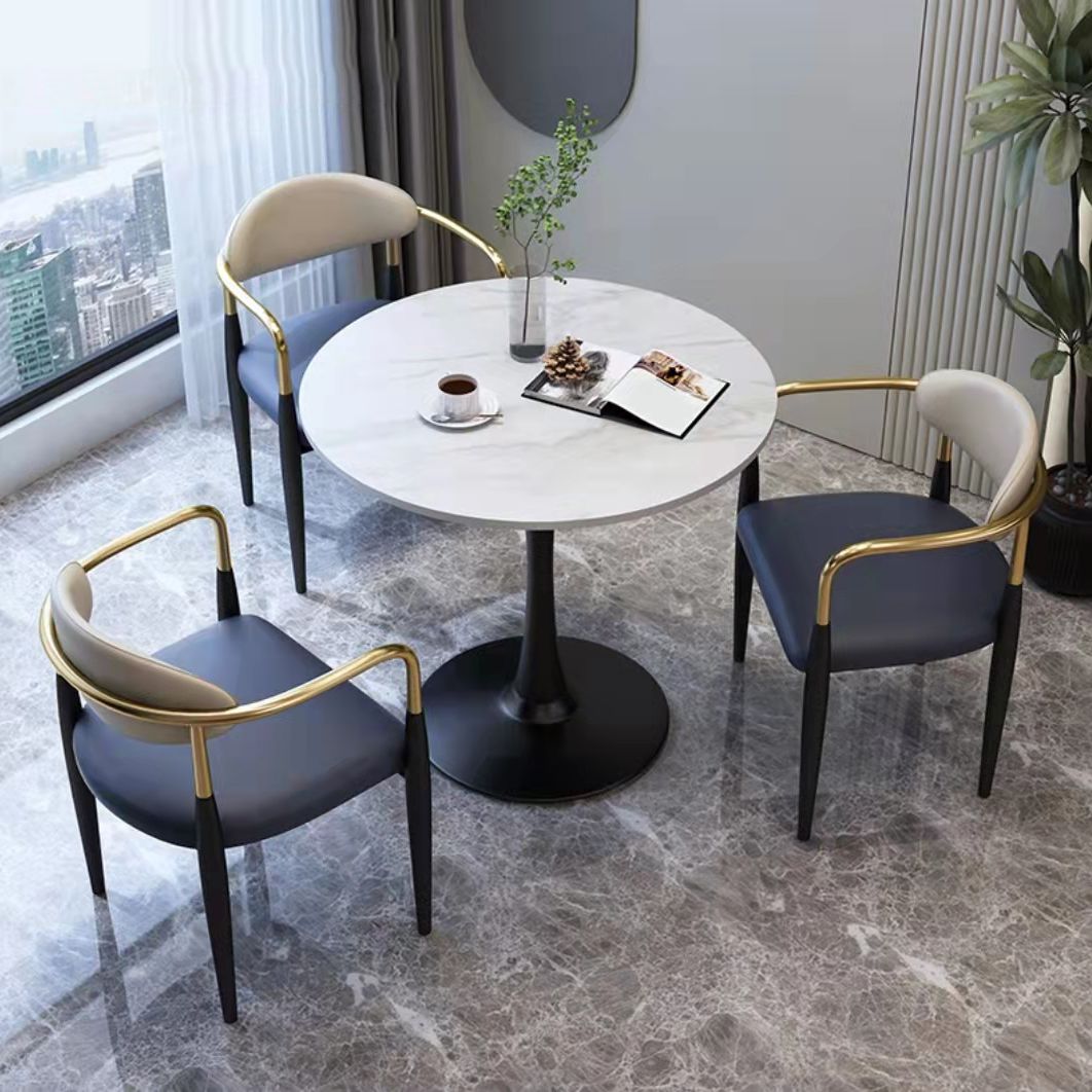 Designer Style Leather Arm Chair Matte Finish Open Back Dining Chair (Set of 2) Clearhalo ' kitchen&dining_furn' 'Dining Chairs' 'Dining Tables & Seating' 'dining_chair' 'furn' 'furn_dining_chair' 'Furniture' 'furniture_dining_chair' 'Kitchen & Dining Furniture' 'kitchen' 1200x1200_7a7af381-cb02-4ad2-beac-588b55aeeb36