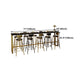 Wood Top Bar Dining Table Traditional Luxury Rectangle Bar Table with Trestle Base in Gold Clearhalo 'Bar Furniture' 'Bar Tables' 'bar_tables' 'furn' 'furn_bar_tables' 'Furniture' 'furniture_bar_tables' 'Kitchen & Dining Furniture' 1200x1200_7a7b6e71-07de-4b3f-abb6-53930db7c1e0