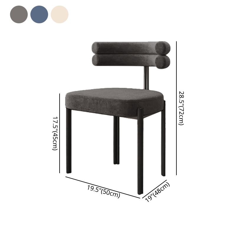 Designer Style Home Velvet Side Chair Matte Finish Open Back Dining Chairs (Set of 2) Clearhalo ' kitchen&dining_furn' 'Dining Chairs' 'Dining Tables & Seating' 'dining_chair' 'furn' 'furn_dining_chair' 'Furniture' 'furniture_dining_chair' 'Kitchen & Dining Furniture' 'kitchen' 1200x1200_7a7b9986-0093-4a83-a380-3d8e06ed6b13