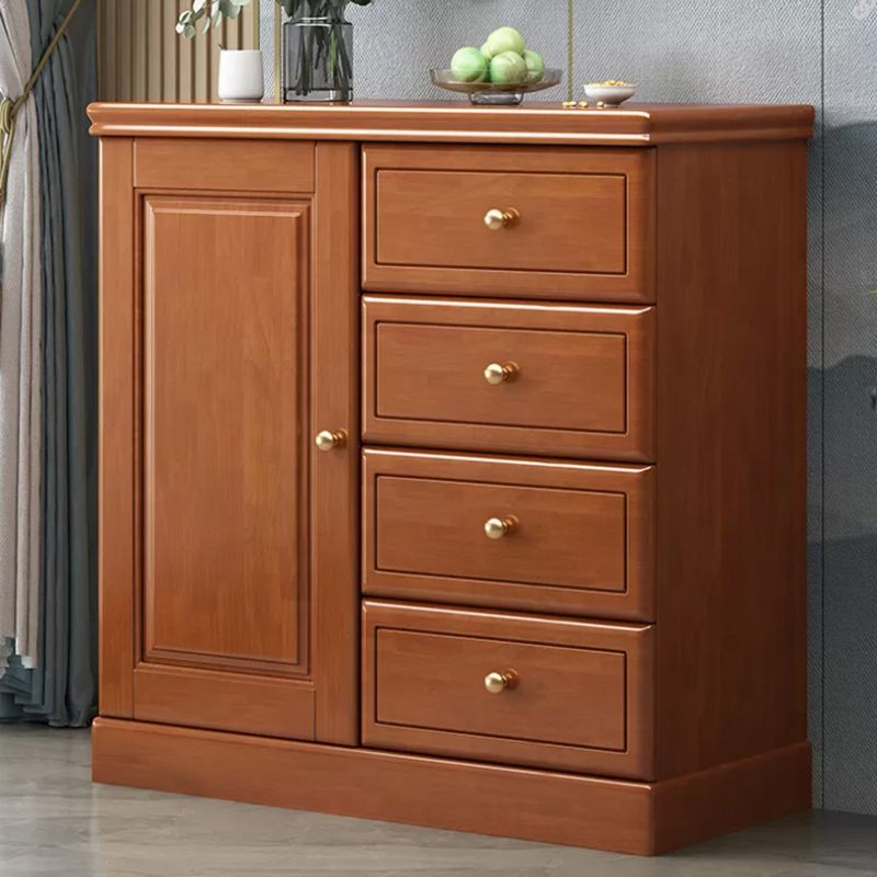 Rubberwood Accent Chest with1 - Door and Drawer, Bar Pulls Chest Clearhalo 'Cabinets & Chests' 'cabinets_chests' 'furn' 'furn_cabinets_chests' 'Furniture' 'Living Room Furniture' 1200x1200_7a7cd413-d161-4074-9a31-4623fb0f12a3