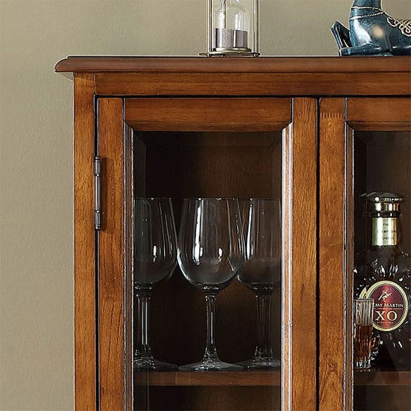 Tradizionale in legno in legno supporto per le porte in vetro mobile con porte con porte per sala da pranzo