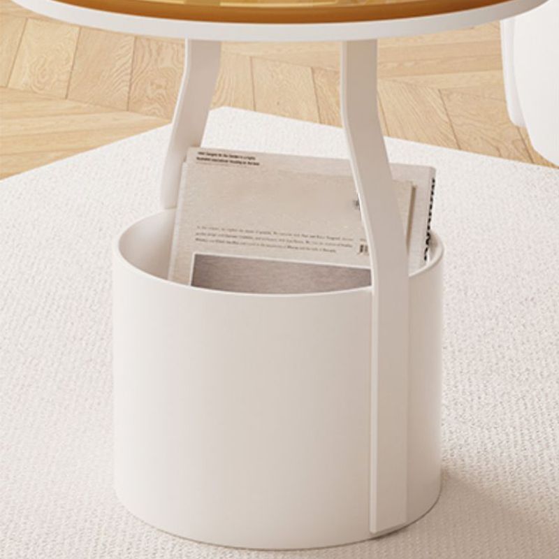 Modern 19.68-inch Tall Metal Abstract Side Table Round Top End Table with Storage Clearhalo 'Coffee & Accent Tables' 'End & Side Tables' 'end_side_tables' 'furn' 'furn_end_side_tables' 'Furniture' 'Living Room Furniture' 1200x1200_7a7f0d3e-8711-45bb-b355-4beffe7cd44e