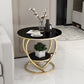 Luxury Marble Round Accent Side Table Abstract Metal Frame End Table with Shelf Clearhalo 'Coffee & Accent Tables' 'End & Side Tables' 'end_side_table' 'end_side_tables' 'furn' 'furn_end_side_tables' 'Furniture' 'furniture_end_side_table' 'Living Room Furniture' 1200x1200_7a7f6c98-95fb-43dd-b6ae-dd67aa1d79e0
