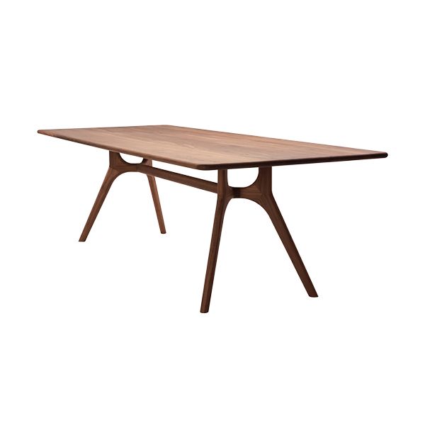 Modern Rectangular Walnut Brown Dining Table with 4 Solid Wood Legs Clearhalo 'Dining Tables & Seating' 'Dining Tables' 'dining_table' 'furn' 'furn_dining_table' 'Furniture' 'Kitchen & Dining Furniture' 1200x1200_7a7fbc75-7a46-4960-b442-0a07eeebdf68