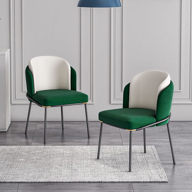 Contemporary Metal Dining Chair Upholstered Armless Chair for Home Use Clearhalo 'Dining Chairs' 'Dining Tables & Seating' 'dining_chair' 'furn' 'furn_dining_chair' 'Furniture' 'furniture_dining_chair' 'Kitchen & Dining Furniture' 1200x1200_7a8404c6-c248-4fbd-8357-15435de77711