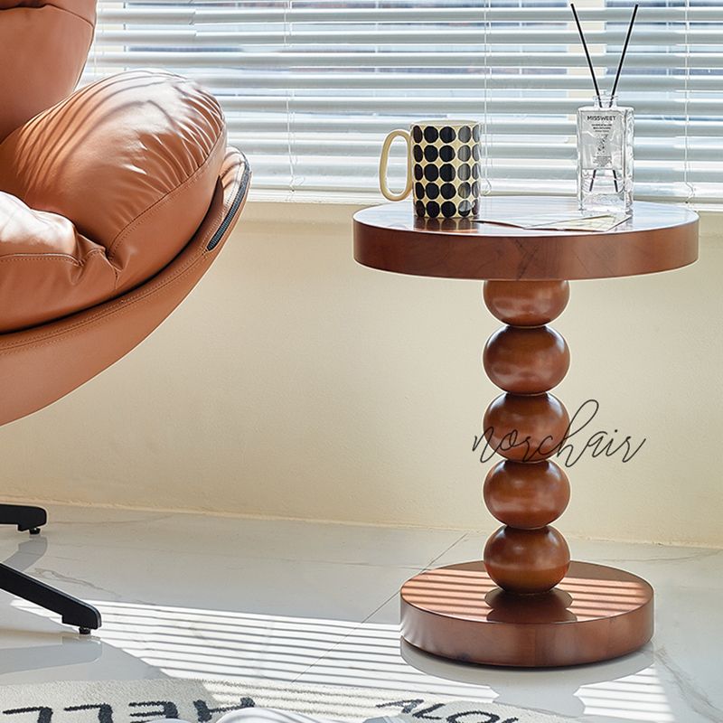 Mesa de altura contemporánea pedestal de madera maciza mesa de estar redonda de la sala de estar