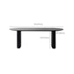 Black Double Pedestal Table Oval Solid Wood Dining Table for Home Kitchen Dinner