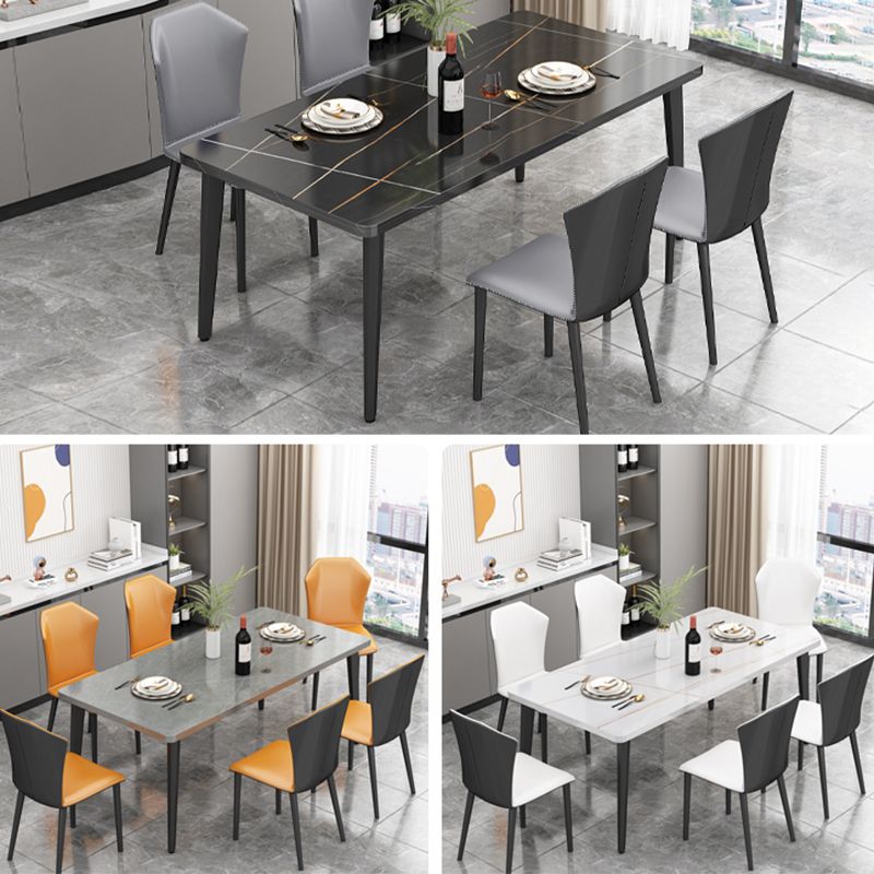 Minimalist Kitchen Rectangle Dining Table Sintered Stone Standard Dining Table with 4 Legs Base Clearhalo ' dining_table' 'Dining Tables & Seating' 'Dining Tables' 'furn' 'furn_dining_table' 'Furniture' 'furniture_dining_table' 'Kitchen & Dining Furniture' 'kitchen&dining_furn' 'kitchen' 'kitchen_dining_table' 1200x1200_7a850608-9983-4feb-abb3-cfa11d624b62