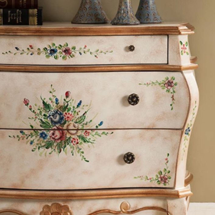 Cómoda Tradicional de Madera Cómoda Horizontal de 3 Cajones sin Espejo