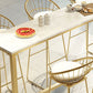 1/7 Pieces Luxurious Rectangular Pub Table Set Artificial Marble Top Counter Table Set