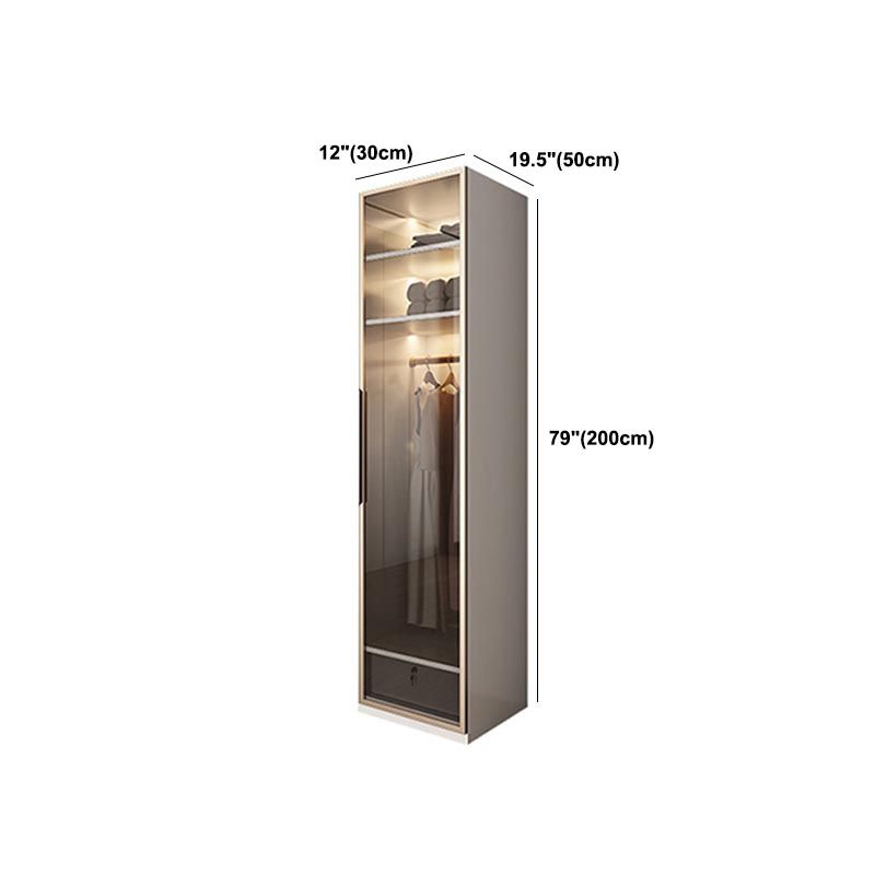 Modern Style Wardrobe White Color Wood Wardrobe Closet with Shelves Clearhalo 'Armoires & Wardrobes' 'armoires_wardrobes' 'Bedroom Furniture' 'furn' 'furn_armoires_wardrobes' 'Furniture' 1200x1200_7a8a18f3-38ab-43b8-98c1-ab9cd77eb0e3