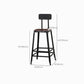 Industrial Brown Counter Stool Leather Square Stool with Black Metal Frame Clearhalo 'Bar Furniture' 'Bar Stools' 'bar_stools' 'furn' 'furn_bar_stools' 'Furniture' 'Kitchen & Dining Furniture' 1200x1200_7a8bf544-340a-4448-bf74-ff65da62c19c