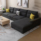 Contemporary Stationary Recessed Arm Living Room Cushions Sofa Chaise