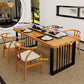 Contemporary Wood Dining Table Rectangle Dining Table with Pedestal Base in Black Clearhalo 'Dining Tables & Seating' 'Dining Tables' 'dining_table' 'furn' 'furn_dining_table' 'Furniture' 'furniture_dining_table' 'Kitchen & Dining Furniture' 'kitchen' 'kitchen_dining_table' 1200x1200_7a8c1574-1c18-41b5-bf3e-2076695bfe2b