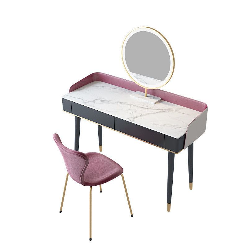 Contemporary Makeup Vanity Desk Double Drawers Vanity Dressing Table
