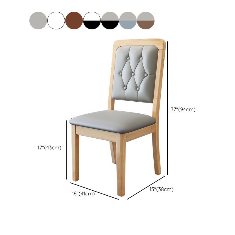 Contemporary Wood Dining Armless Chair Open Back Dining Side Chair