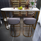 White Stone Bar Dining Table Industrial Bar Dining Table with Sled Base Clearhalo 'Bar Furniture' 'Bar Tables' 'bar_tables' 'furn' 'furn_bar_tables' 'Furniture' 'furniture_bar_tables' 'Kitchen & Dining Furniture' 1200x1200_7a8fc401-3db0-4151-8d3d-4353e7fe6ff6