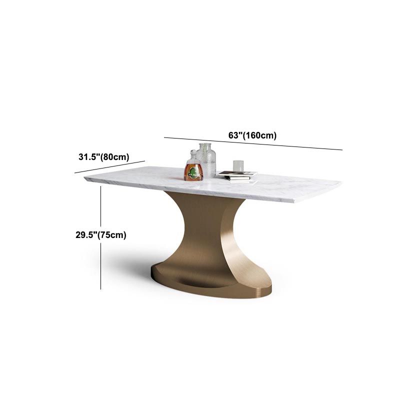 Designer Style Marble Top Dining Set Rectangle 1/4/5 Pieces Dining Room Table Set Clearhalo 'Dining Room Sets' 'Dining Tables & Seating' 'dining_room_set' 'furn' 'furn_dining_room_set' 'Furniture' 'Kitchen & Dining Furniture' 1200x1200_7a905035-b82f-448e-9350-5bc4ca4daaf9